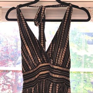 American Eagle black and white halter jumpsuit